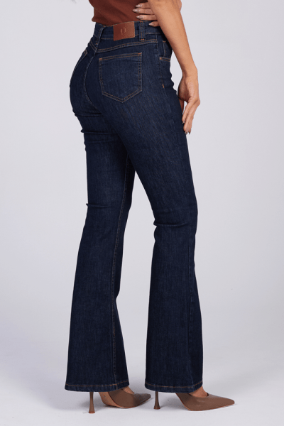Calça Flare Jeans Azul Escuro F25012