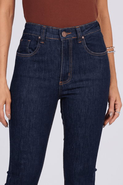 Calça Flare Jeans Azul Escuro F25012