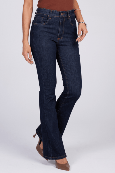 Calça Flare Jeans Azul Escuro F25012