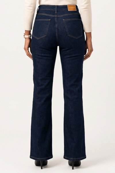 Calça Flare Jeans Azul Escuro F25012B
