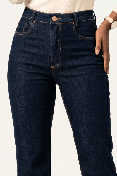 Calça Flare Jeans Azul Escuro F25012B Calça Flare Jeans Azul Escuro F25012B