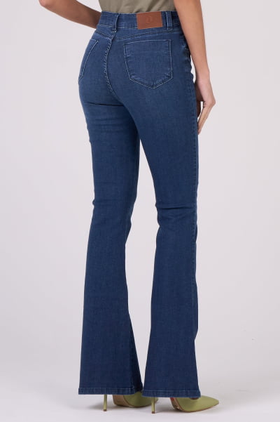 Calça Flare Jeans Azul Médio F24088