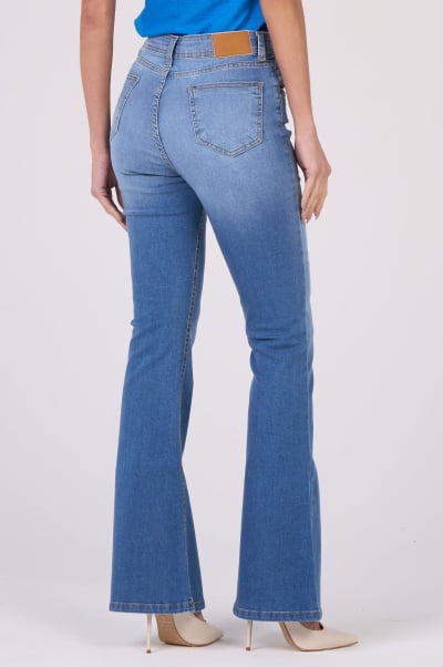 Calça Flare Jeans Azul Médio F24089