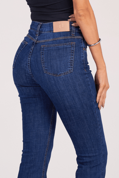 Calça Flare Jeans Azul Escuro F25026
