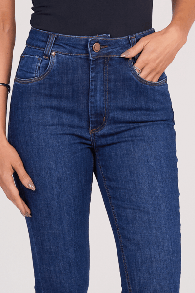 Calça Flare Jeans Azul Escuro F25026