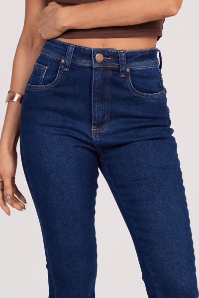 Calça Flare Jeans Azul Médio F25028