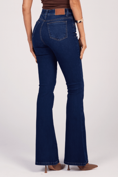 Calça Flare Jeans Azul Médio F25028