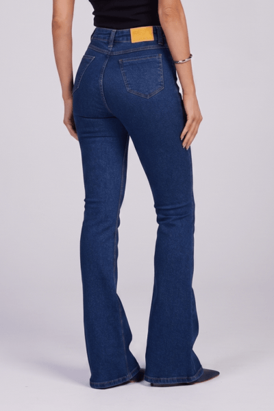 Calça Flare Jeans Azul Médio F25029