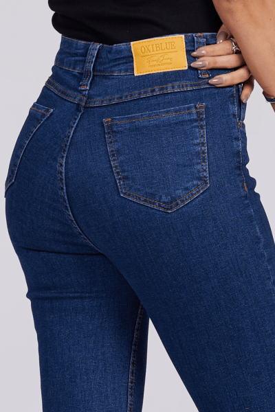 Calça Flare Jeans Azul Médio F25029