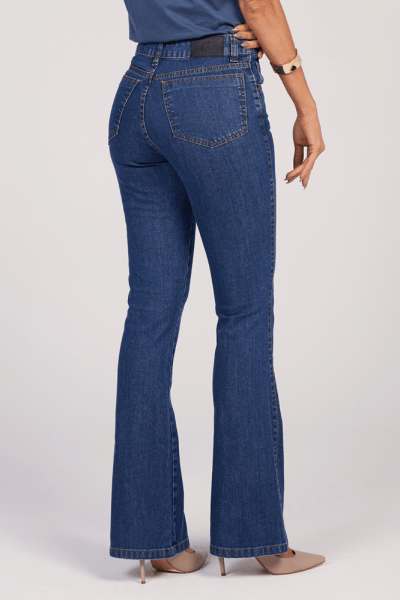 Calça Flare Jeans Azul Médio F25037