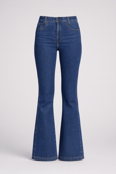 Calça Flare Jeans Azul Médio F25037