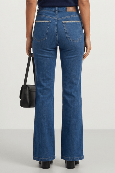 Calça Flare Jeans Azul Médio F26200