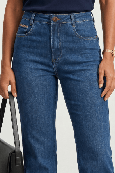 Calça Flare Jeans Azul Médio F26200