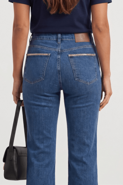 Calça Flare Jeans Azul Médio F26200