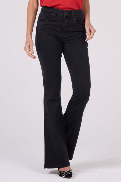 Calça Flare Jeans Black Estonada F24099