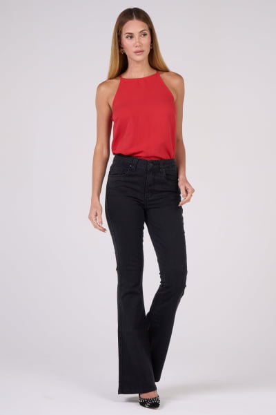 Calça Flare Jeans Black Estonada F24099