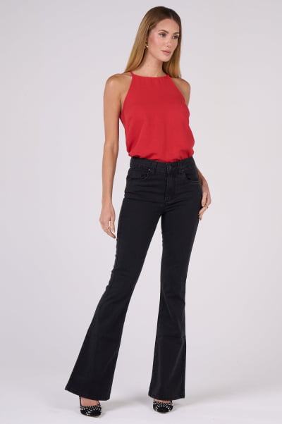 Calça Flare Jeans Black Estonada F24099