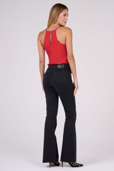 Calça Flare Jeans Black Estonada F24099