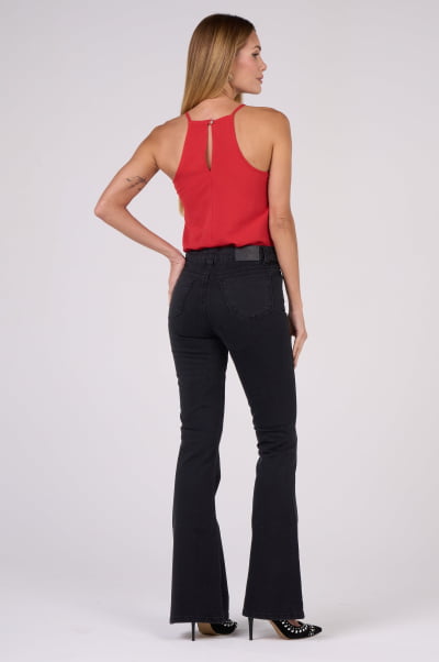 Calça Flare Jeans Black Estonada F24099