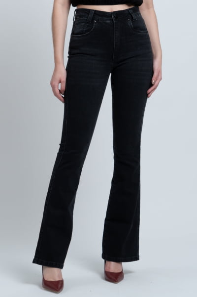 Calça Flare Jeans Black Estonada F25026