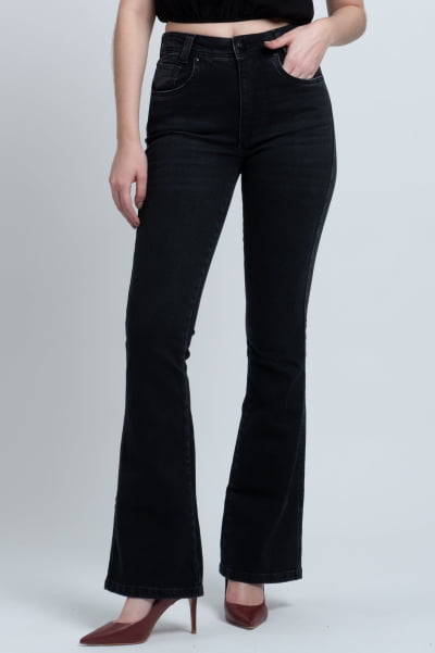 Calça Flare Jeans Black Estonada F24027