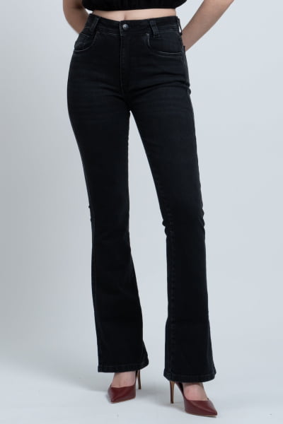 Calça Flare Jeans Black Estonada F24027