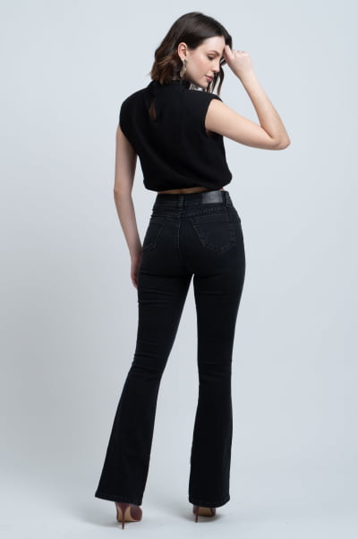 Calça Flare Jeans Black Estonada F24027