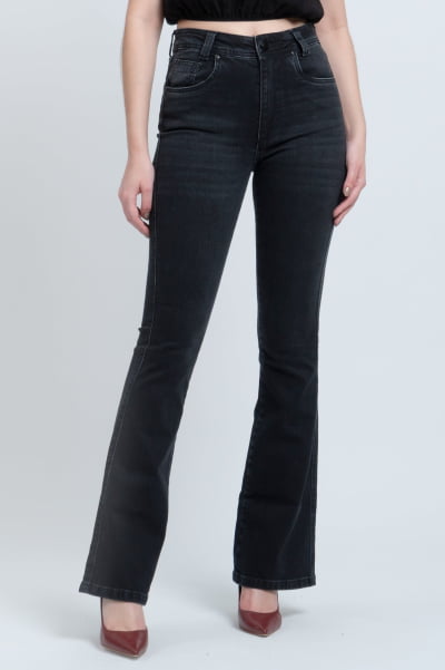 Calça Flare Jeans Black Estonada F24027