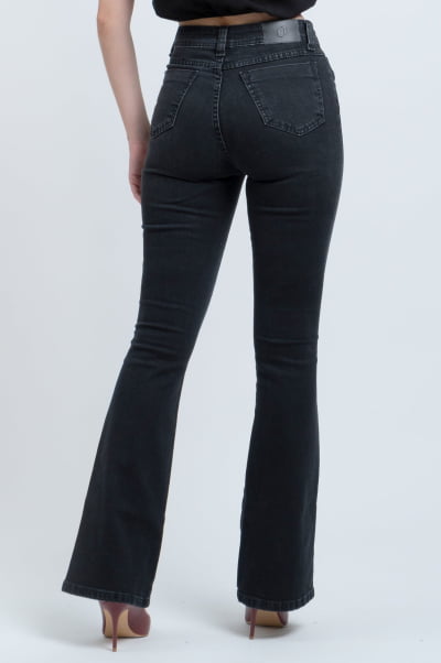 Calça Flare Jeans Black Estonada F24027