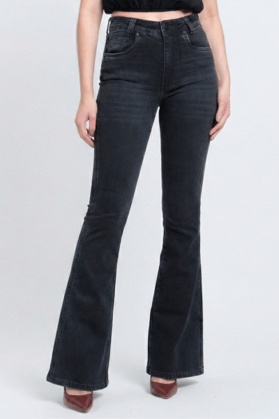 Calça Flare Jeans Black Estonada F24027