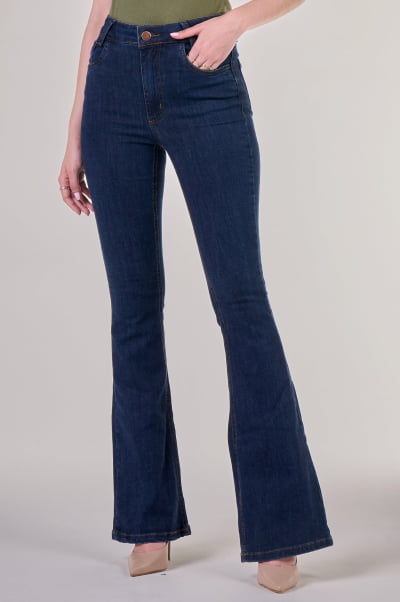 Calça Flare Jeans Escura F24074