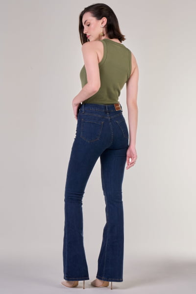 Calça Flare Jeans Escura F24074