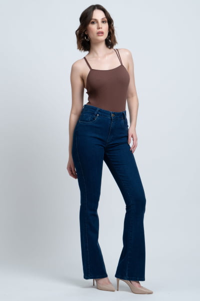 Calça Flare Jeans Escuro F24046