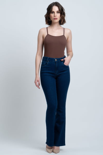 Calça Flare Jeans Escuro F24046