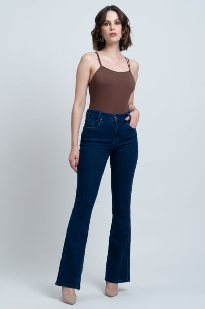 Calça Flare Jeans Escuro F24046