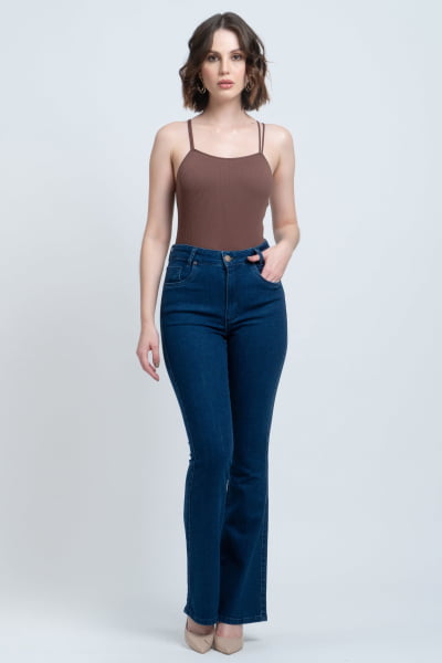 Calça Flare Jeans Escuro F24046