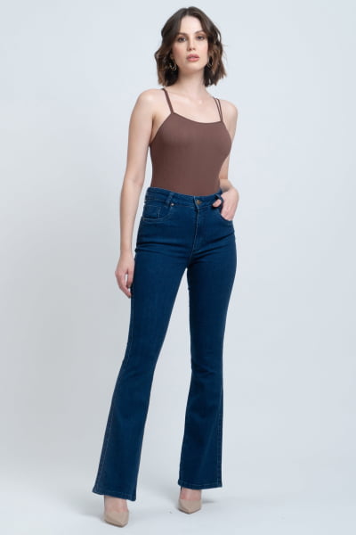 Calça Flare Jeans Escuro F24046