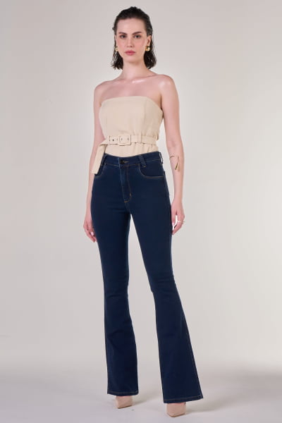 Calça Flare Jeans Escuro F24050