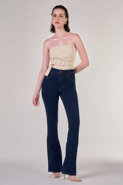 Calça Flare Jeans Escuro F24050