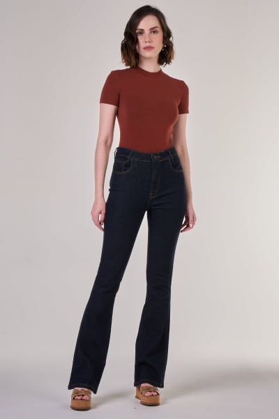 Calça Flare Jeans Escuro F24053