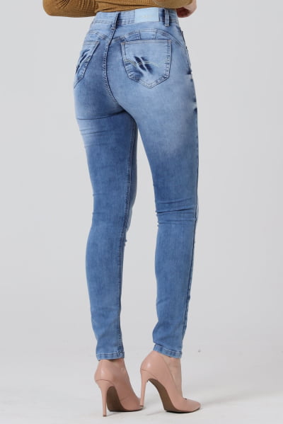 Calça Jeans Feminina Azul Claro Push Up F2855
