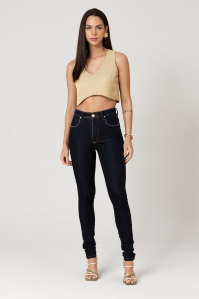 Calça Jeans Feminina Escura Skinny F2023050