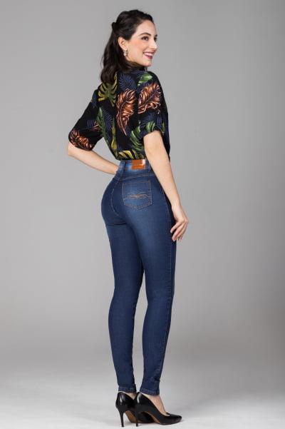 Calça Jeans Feminina Skinny Cintura Alta F2021604