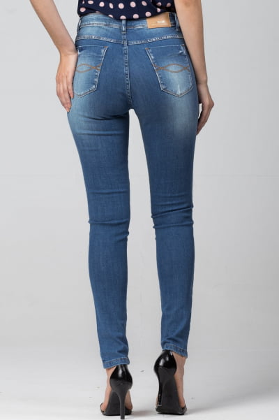 Calça Jeans Feminina Skinny Cintura Alta F2021753