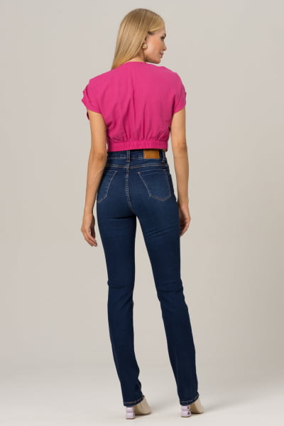 Calça Jeans Feminina Reta Escura F2023135