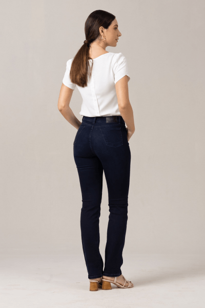Calça Jeans Feminina Reta Escura F2023106