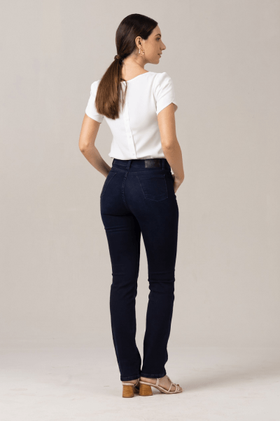 Calça Jeans Feminina Reta Escura F2023106