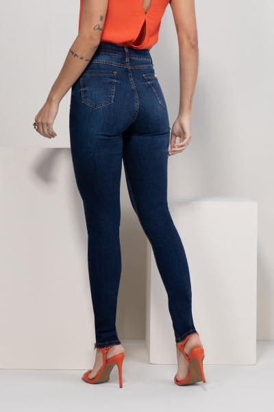 Calça Jeans Feminina Skinny Azul Escuro F2023037