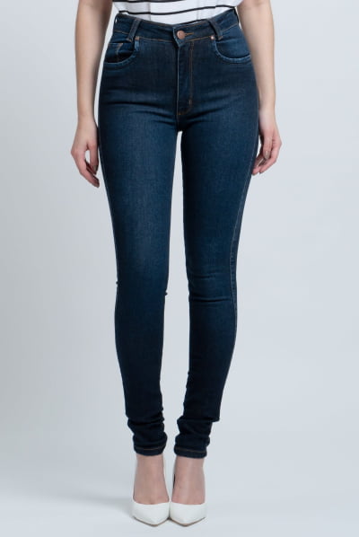 Calça Jeans Feminina Skinny Azul Escuro F2941