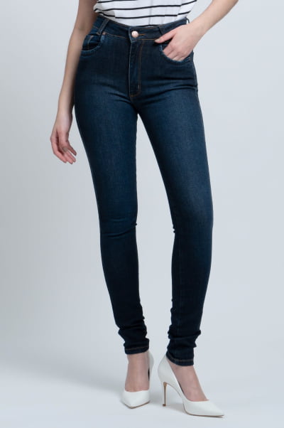 Calça Jeans Feminina Skinny Azul Escuro F2941
